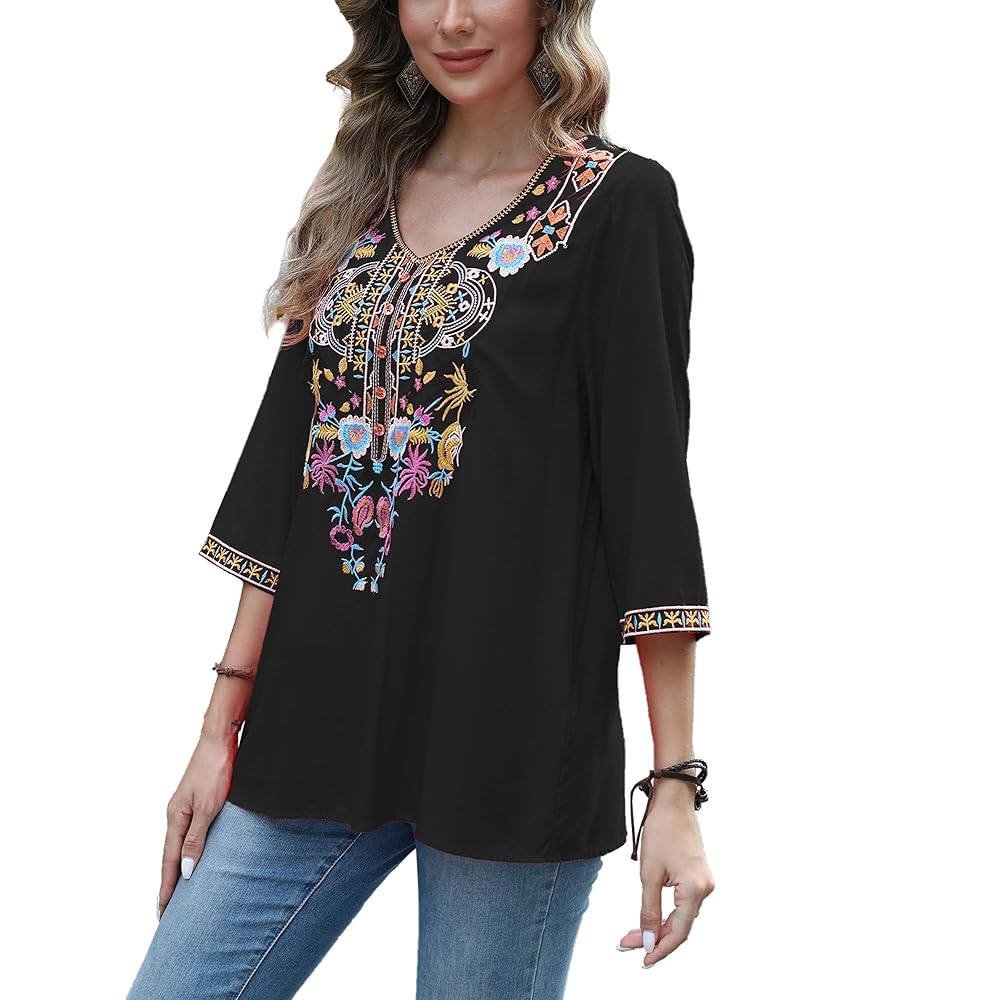 トップス Triacetate Floral Embroidery Blouse Triacetate Floral Embroidery